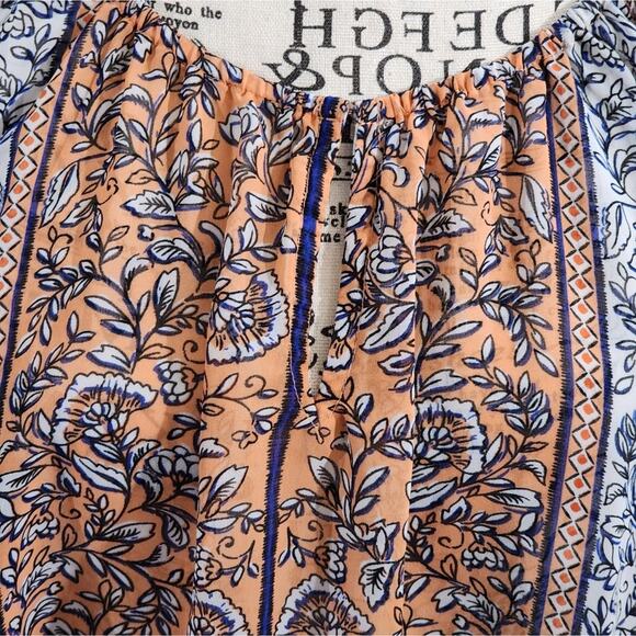 COMO Black boho‎ bell sleeve keyhole blouse size XL - Picture 7 of 7